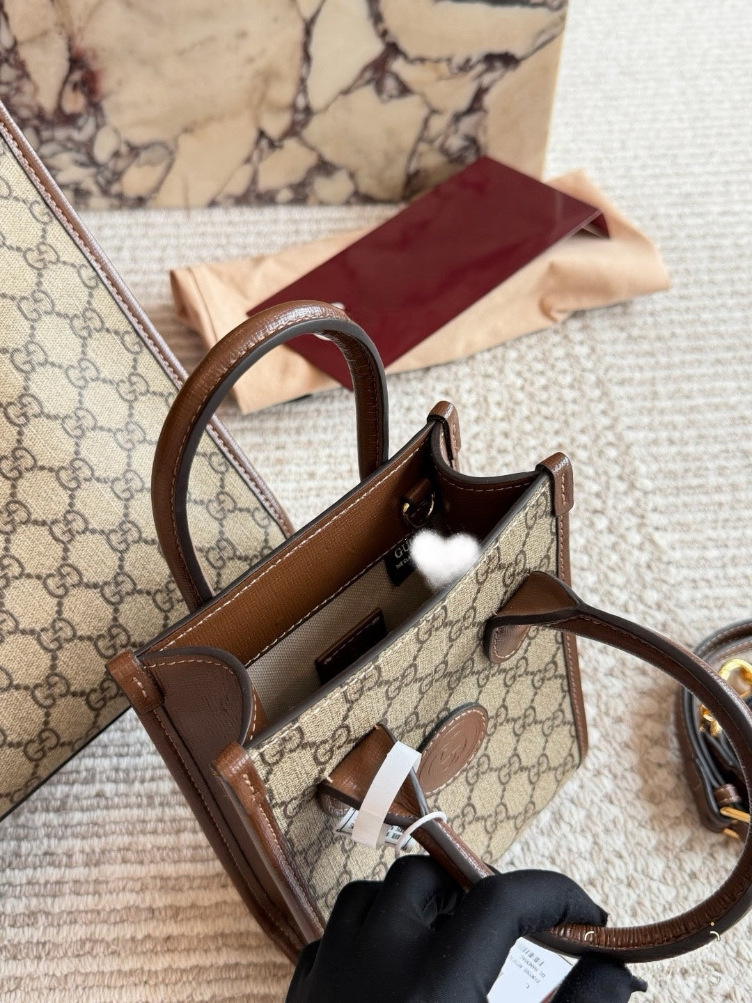 GUC BAG #9 HERITAGE HEART TOTE — Mini & Micro