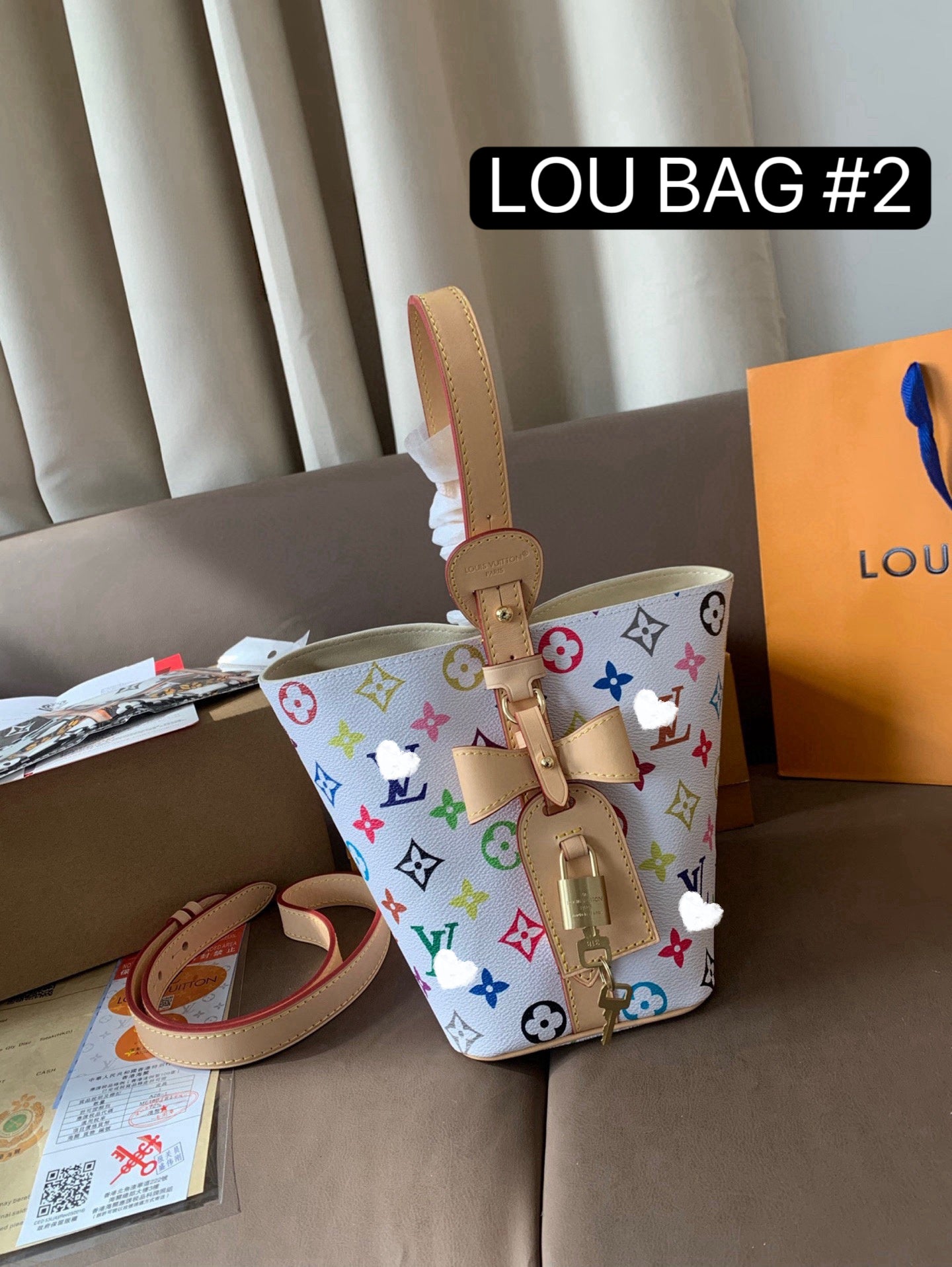 LOU BAG #2 Original Leather | Gold-Tone Hardware | 16×18×12cm | Convertible Bucket Bag |  All In BB