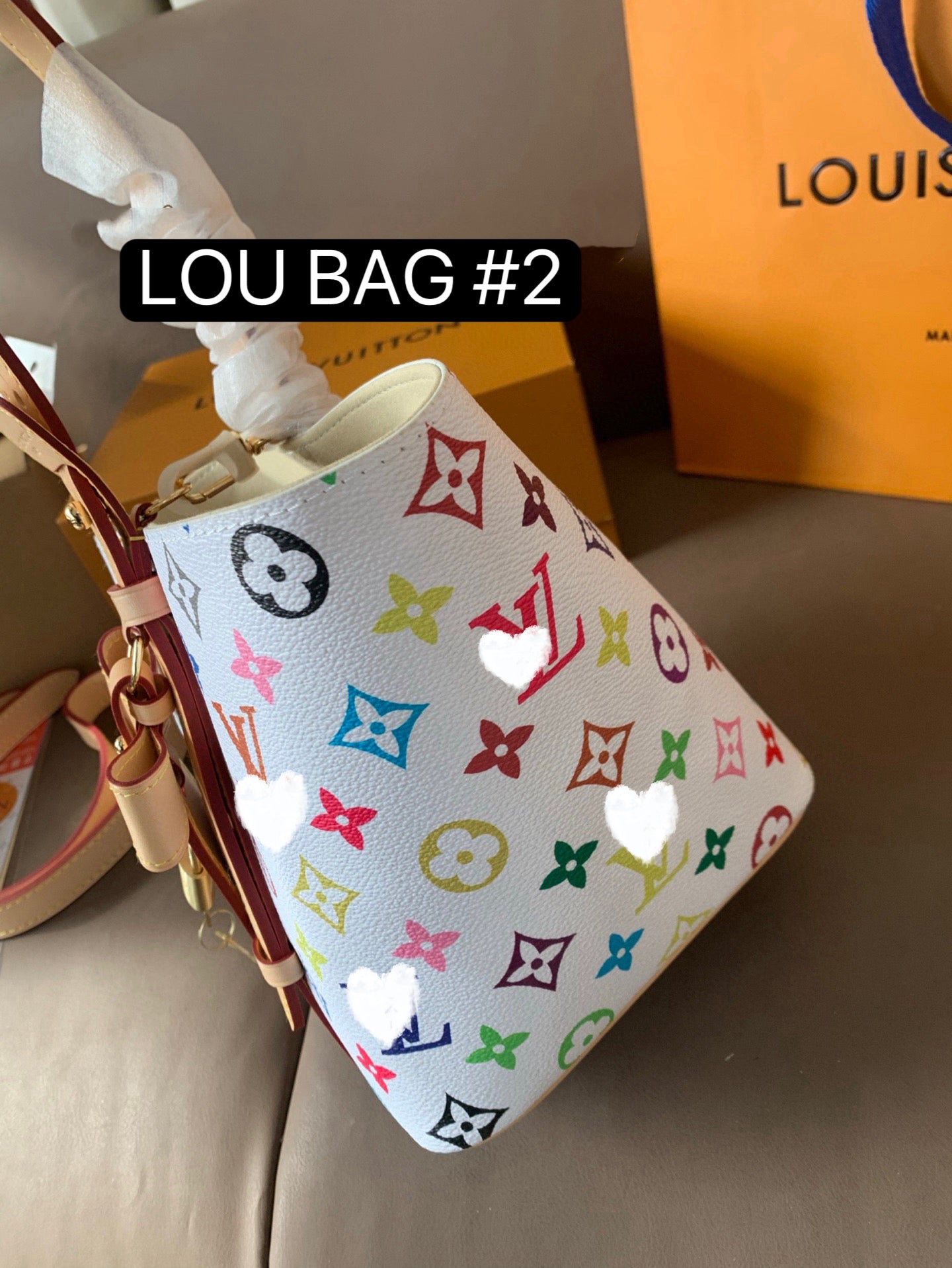 LOU BAG #2 Original Leather | Gold-Tone Hardware | 16×18×12cm | Convertible Bucket Bag |  All In BB