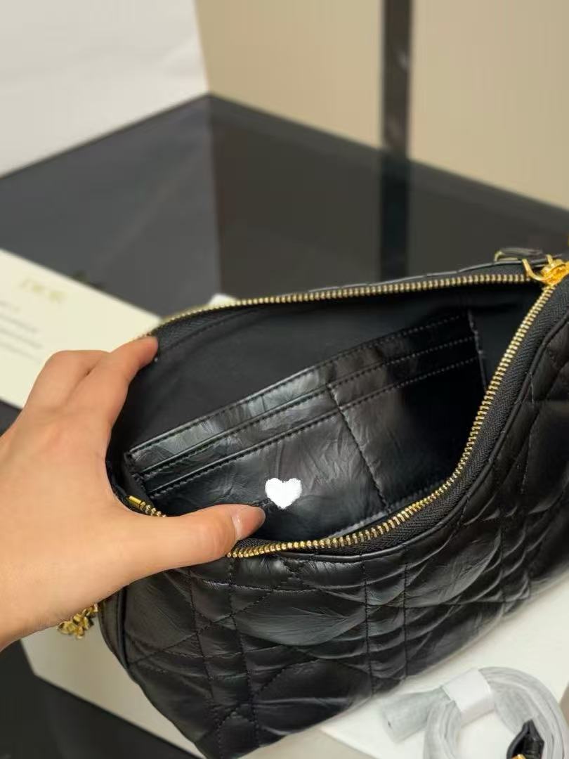 DIO BAG #6 Original Leather | Gold-Tone CD Buckle | 22×13×9.5cm | Soft Pouch Top Handle | Travel Nomad
