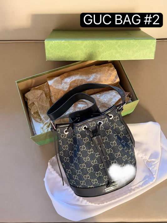 GUC BAG #2 Ophidia GG Denim Small Bucket Bag – Vintage Indigo Gold