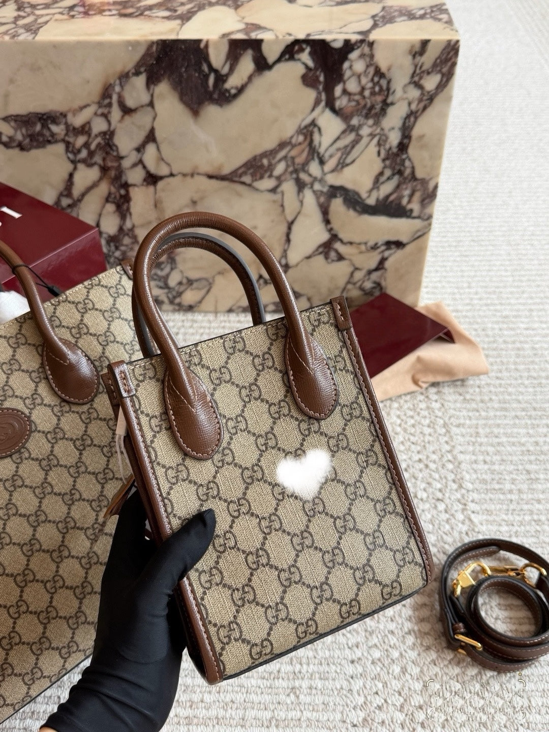GUC BAG #9 HERITAGE HEART TOTE — Mini & Micro