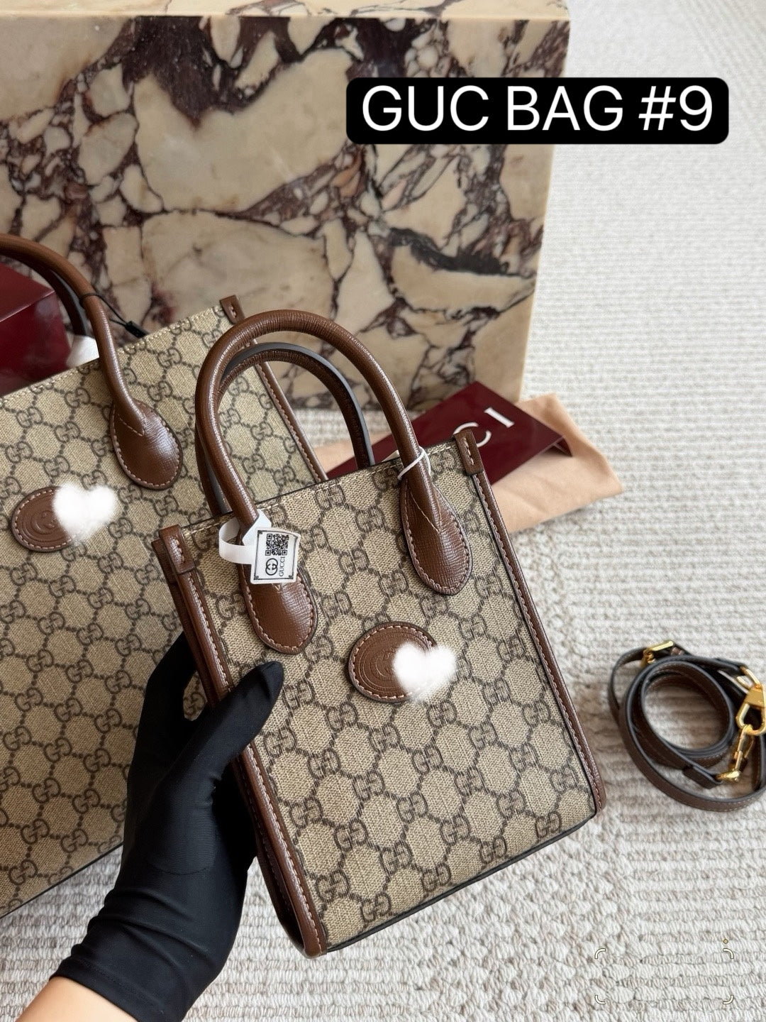 GUC BAG #9 HERITAGE HEART TOTE — Mini & Micro