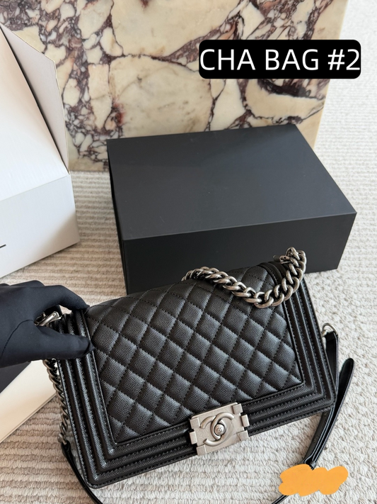 CHA BAG #2 CC Boy Bag | Black Caviar Leather | Silver Hardware | Medium