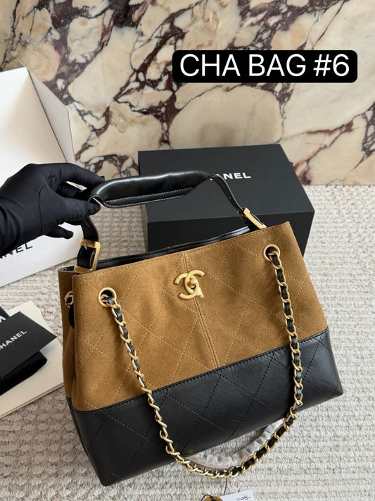 CHA BAG #6 Small | Original Suede + Lambskin Two-Tone | Gold Hardware | 28×20cm