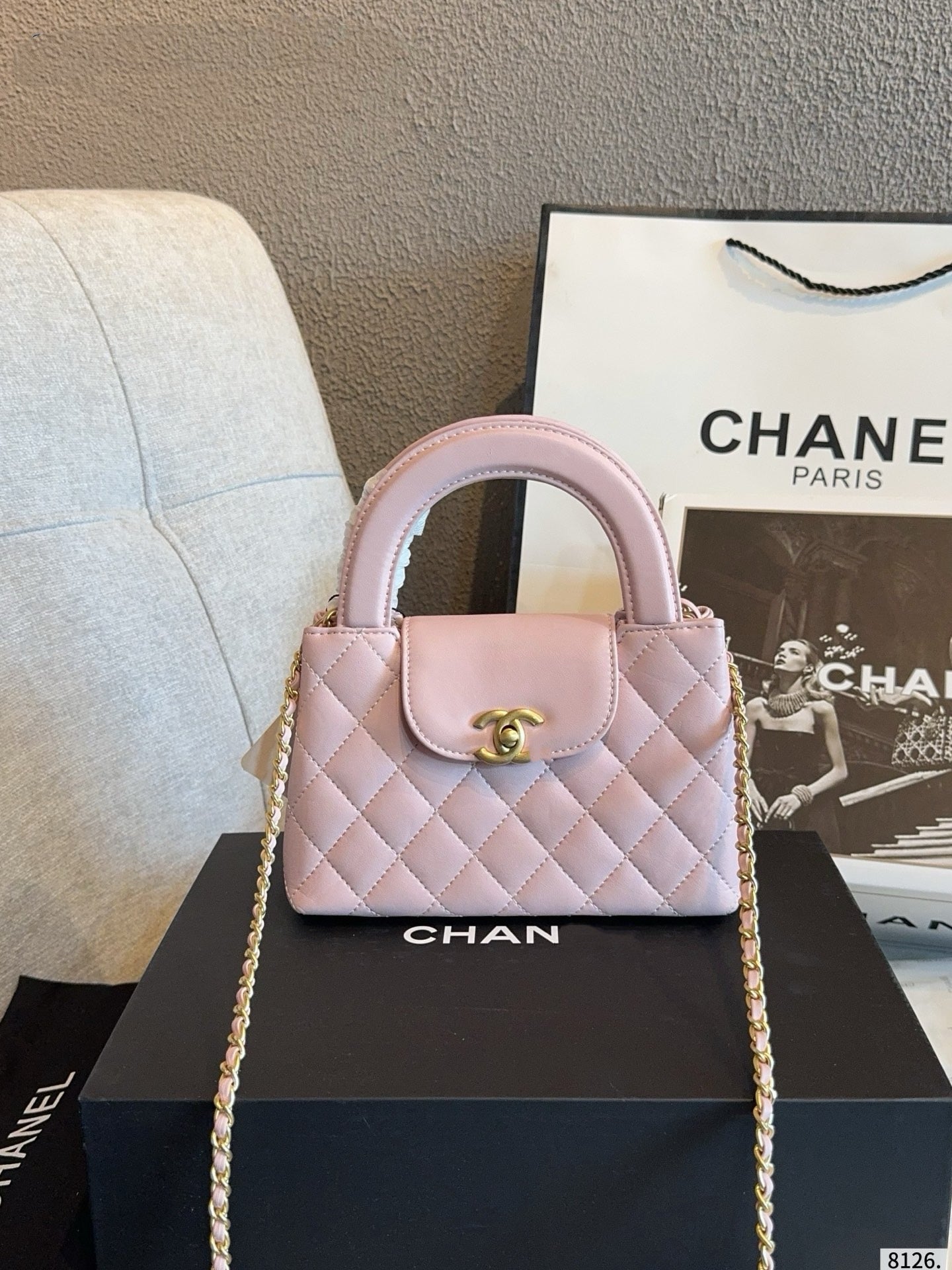 CHA BAG #7 Mini Kelly | Original Lambskin | Black | Aged Gold Hardware | 19×5×12cm