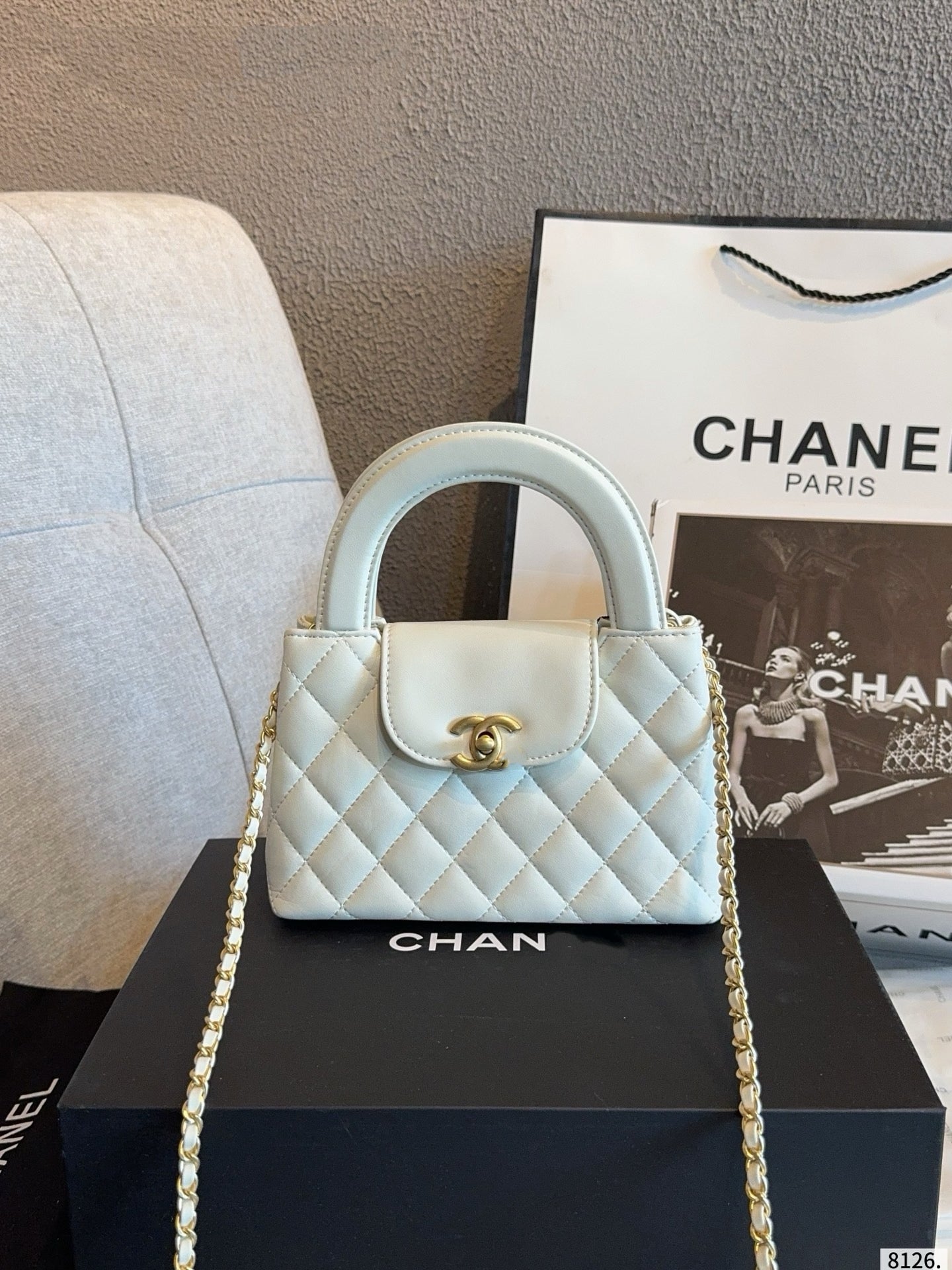 CHA BAG #7 Mini Kelly | Original Lambskin | Black | Aged Gold Hardware | 19×5×12cm