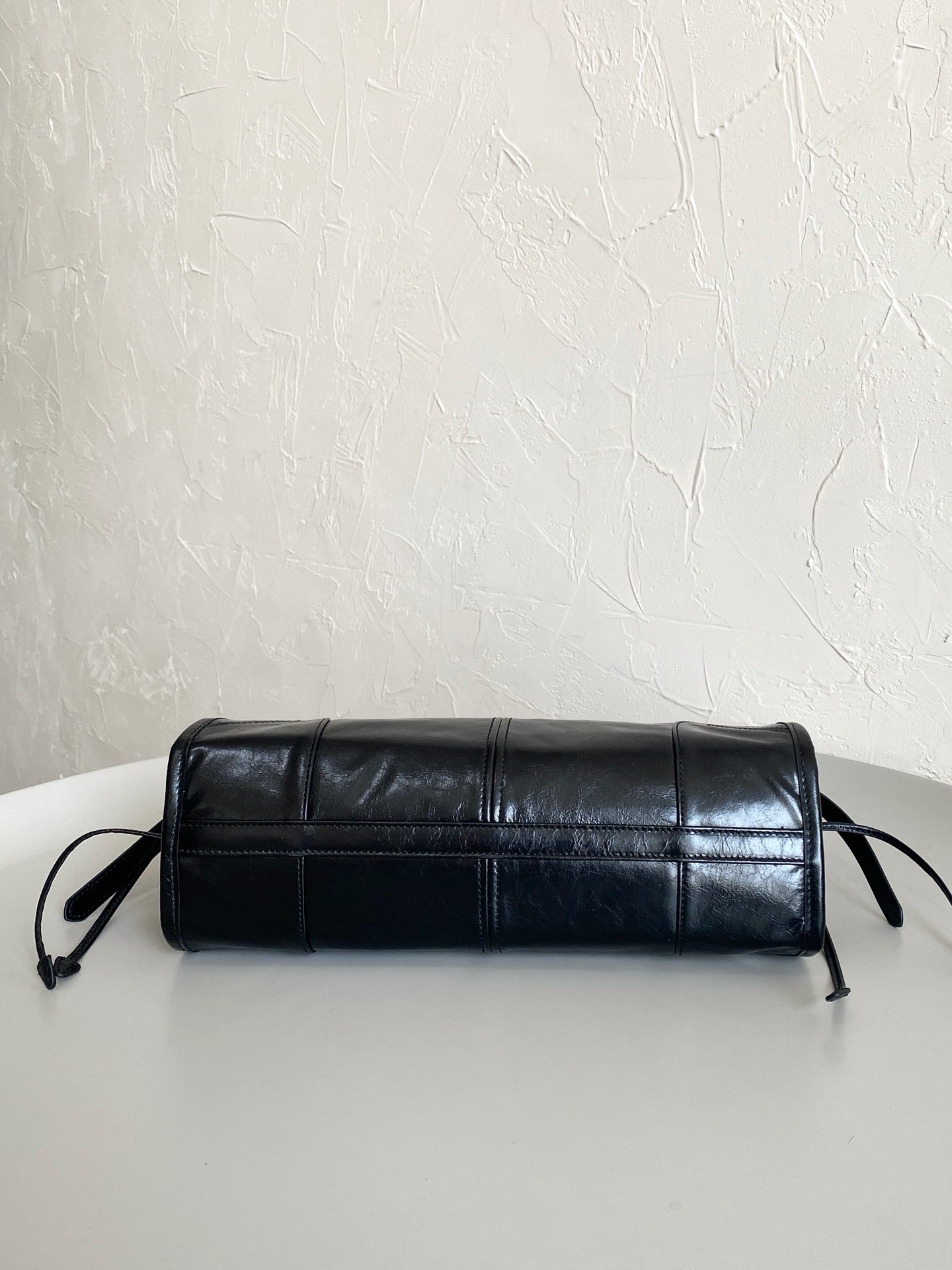 PRA BAG #4 Softlux Oil-Wax Leather | Black | Gold Hardware | 32×15×12cm | Boston Top Handle Bag